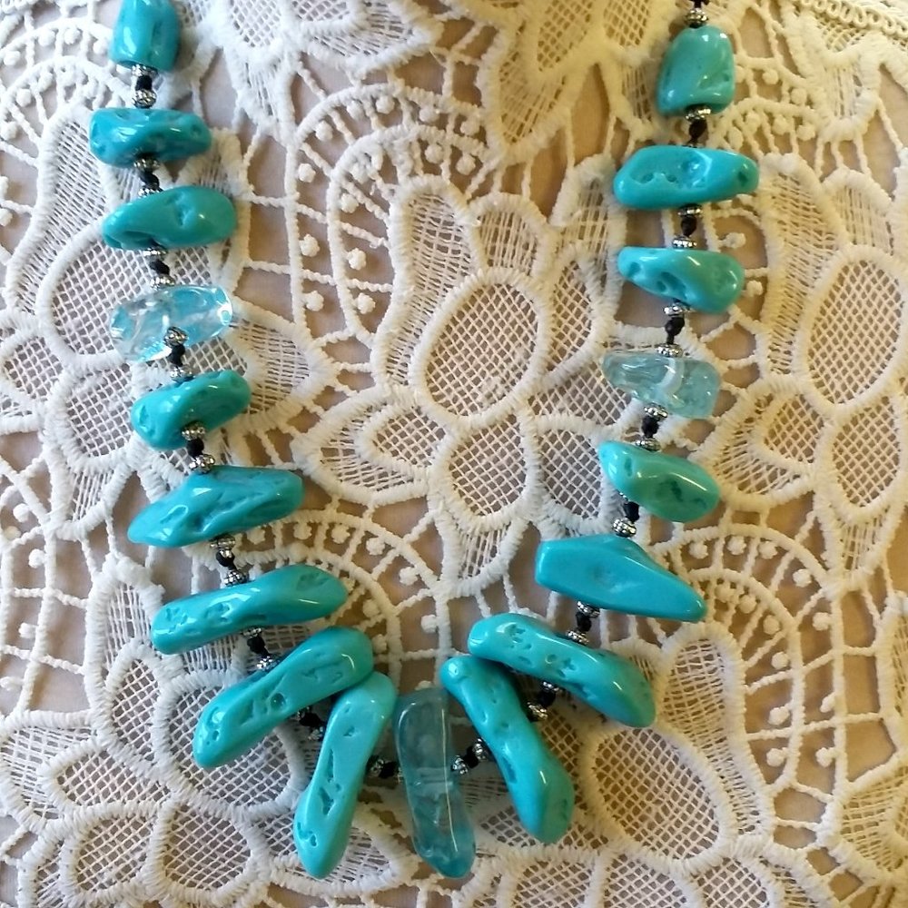Beautiful Adjustable Boho Turquoise Necklace - image 1
